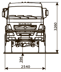 Седельный тягач КАМАЗ 65221-6020-53 технический чертеж 2